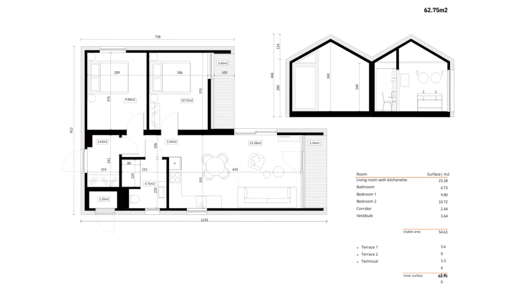 tiny house stuga plattegrond