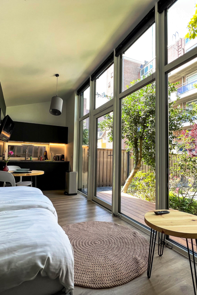 Tiny house panoramisch uitzicht